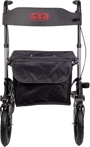 Antar Reise-Rollator mit Luftbereifung, mehrfach faltbar & leicht für Transport, Modell AT51036
