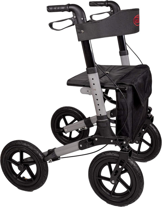 Antar Reise-Rollator mit Luftbereifung, mehrfach faltbar & leicht für Transport, Modell AT51036