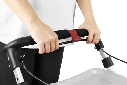 KMINA PRO Rollator, schmal & faltbar für Senioren, Indoor, mit Tablett, kompakt & leicht, Schwarz