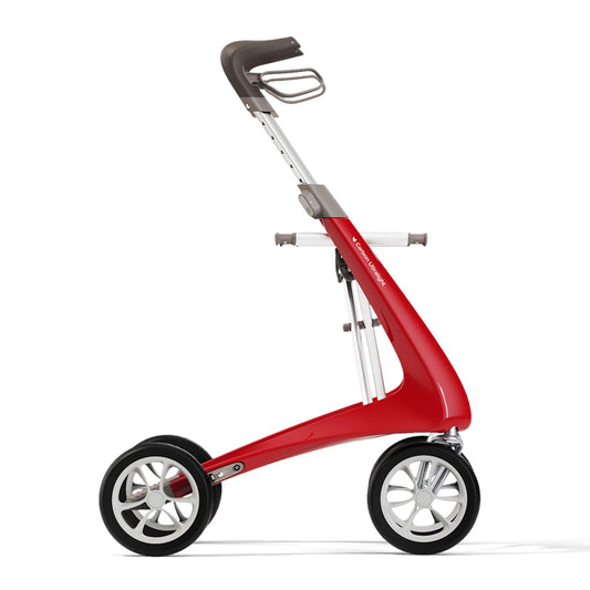 byACRE Carbon Ultralight Rollator, weltweit leichtester Carbon-Rollator, nur 4,8 kg, Erdbeerrot, Klassisch