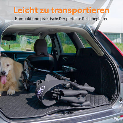 VOCIC Carbon Rollator, faltbar & superleicht (6,4kg) mit Sitz, Rückengurt & Netztasche, Indoor/Outdoor für Senioren, Schwarz